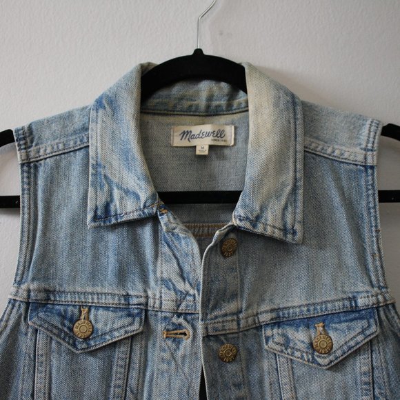 Light Wash Madewell Denim Vest - Picture 2 of 3
